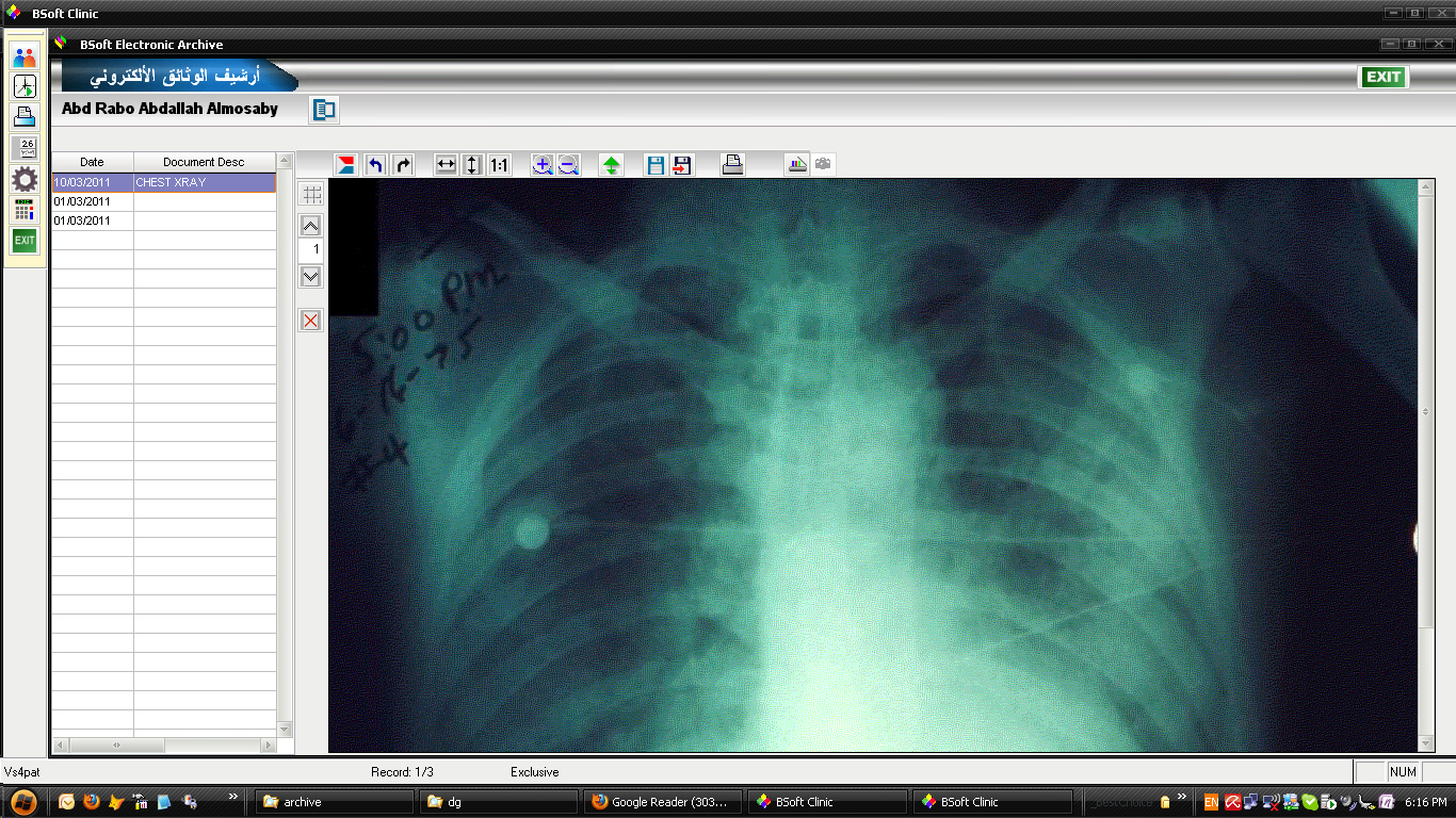 Documents and Xrays , CT scans , MRIs and media